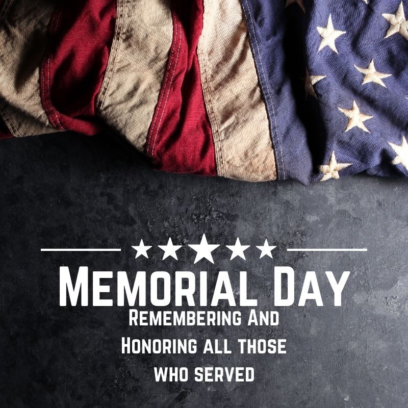 Closed for Memorial Day