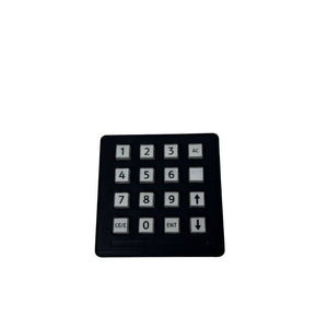 Small keypad with numbers and function keys on a white background