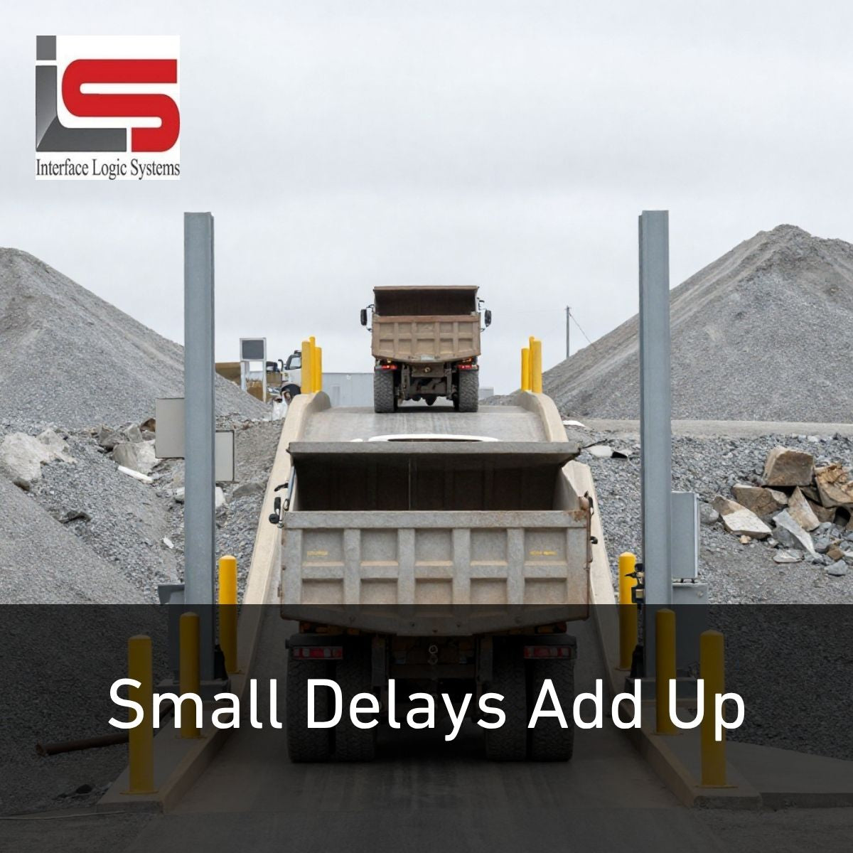aggregate trucks on a truck scale 