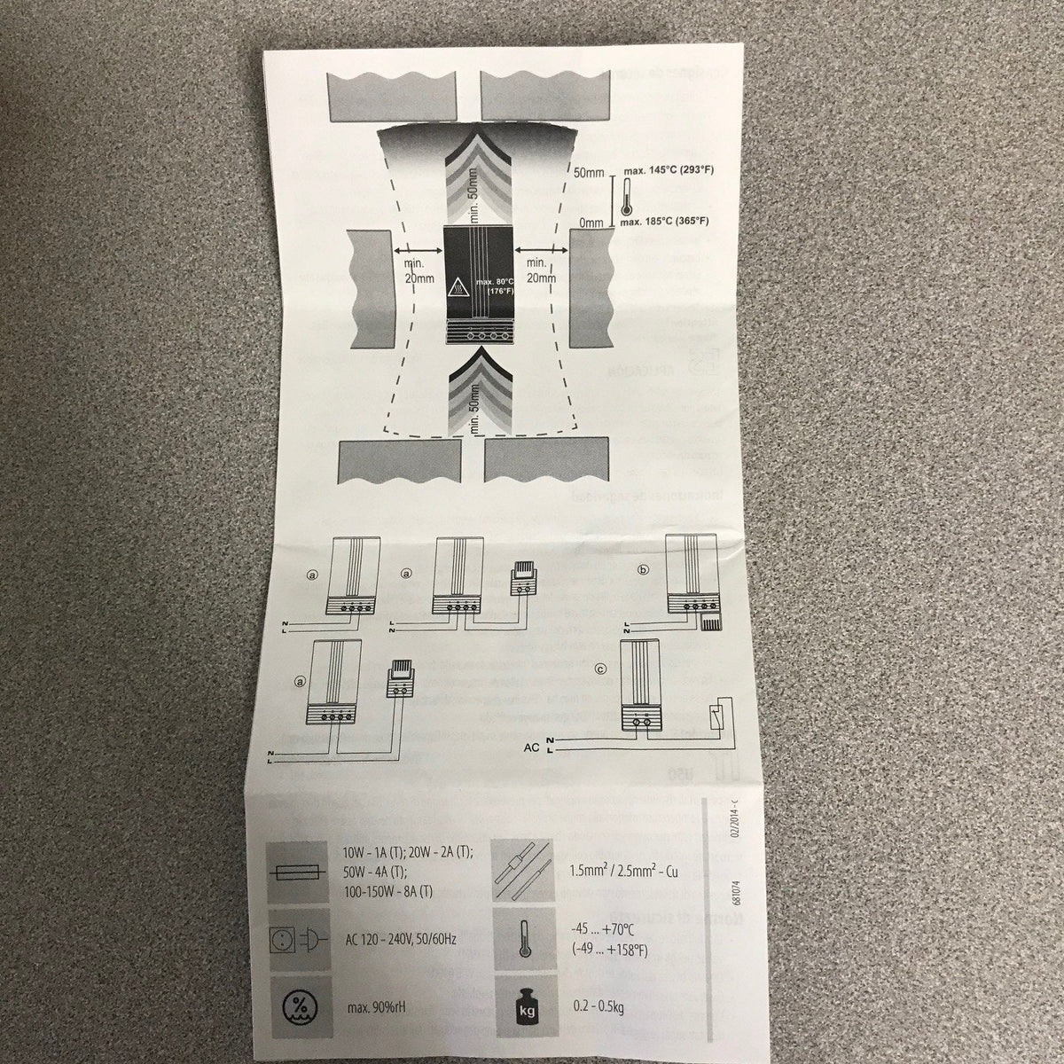 Enclosure Heater Specs
